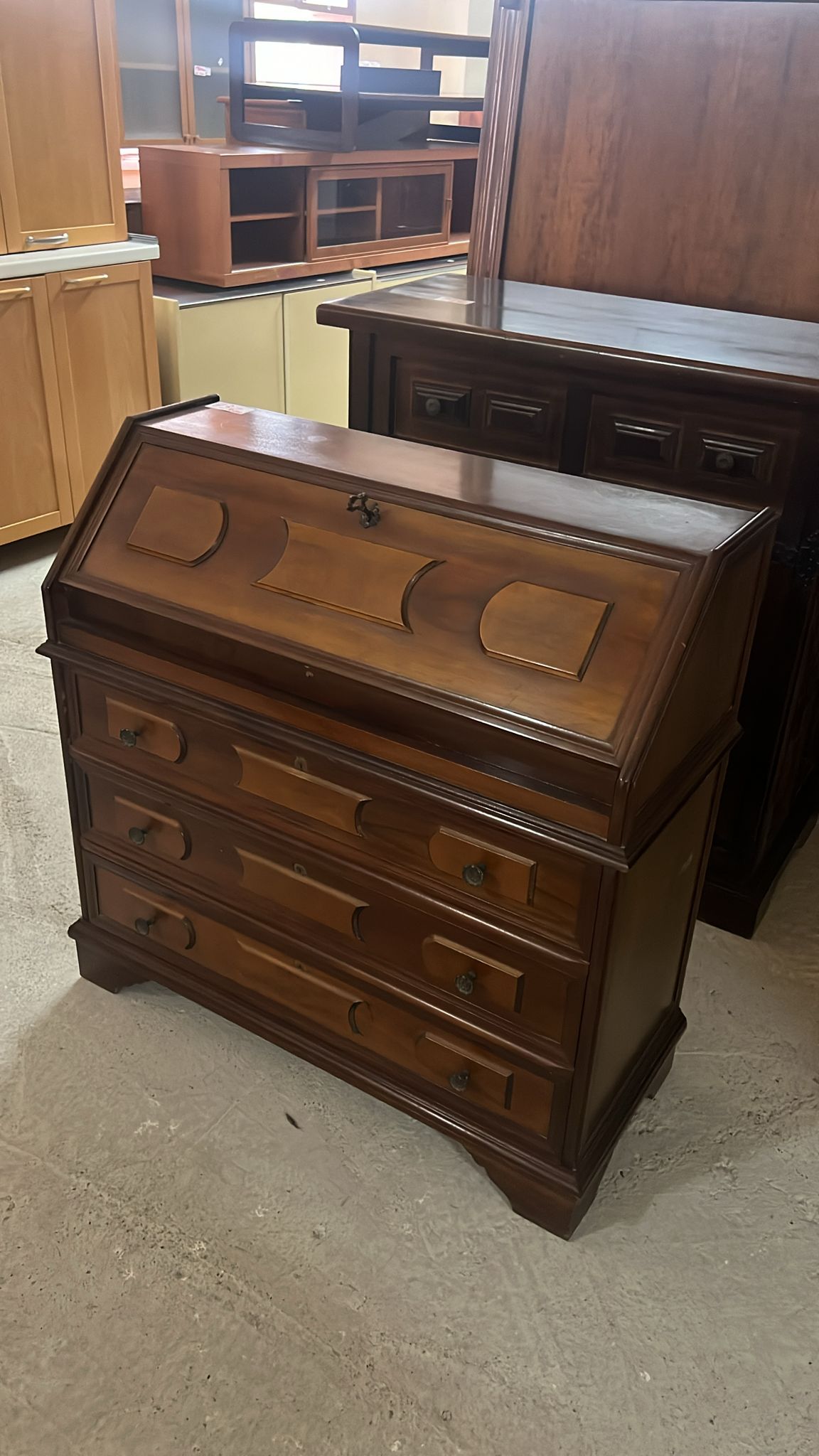 Birou vintage cu sertare și design elegant R-772 - imagine 2