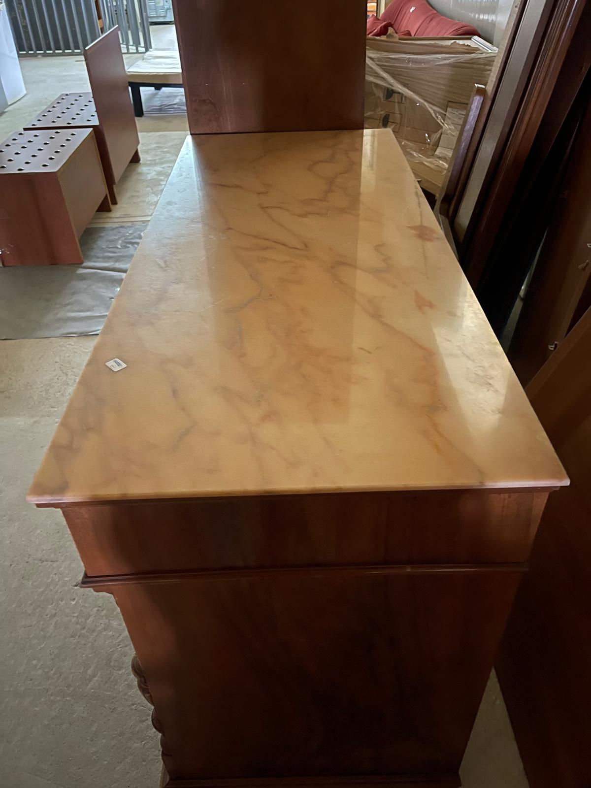 Comodă din lemn de nuc cu marmură made in italy R-971 - imagine 3