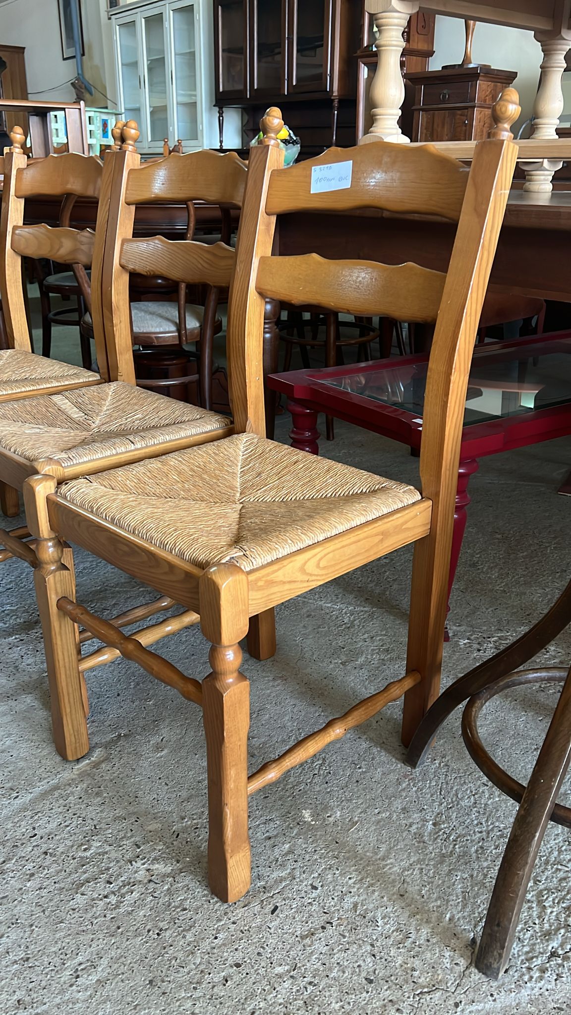 Set 4 scaune rustice din lemn S-3219 sh de calitate italiană