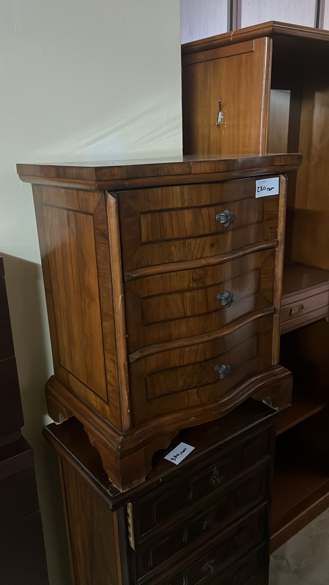 Noptieră vintage din lemn masiv sh de calitate italiană S 3180 - imagine 4