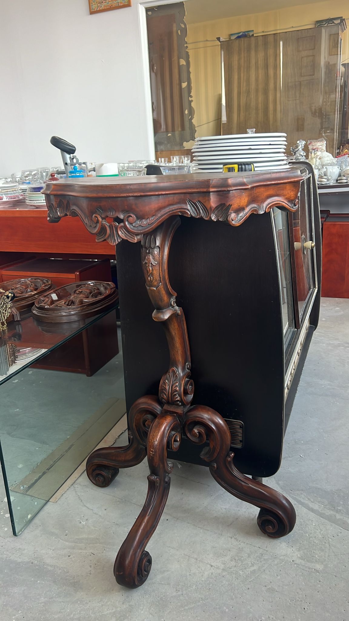 Masă consolă vintage sculptată sh de calitate italiană S 3196 - imagine 4
