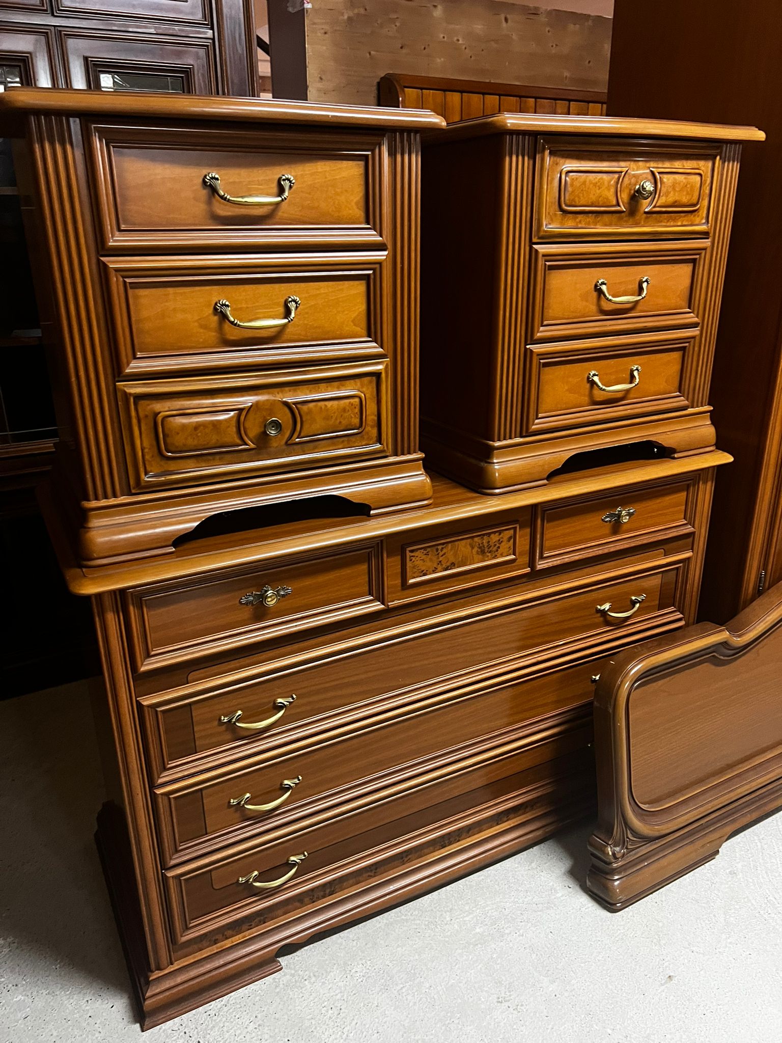 Dormitor complet clasic in lemn masiv S 3726 sh de calitate italiana - imagine 6