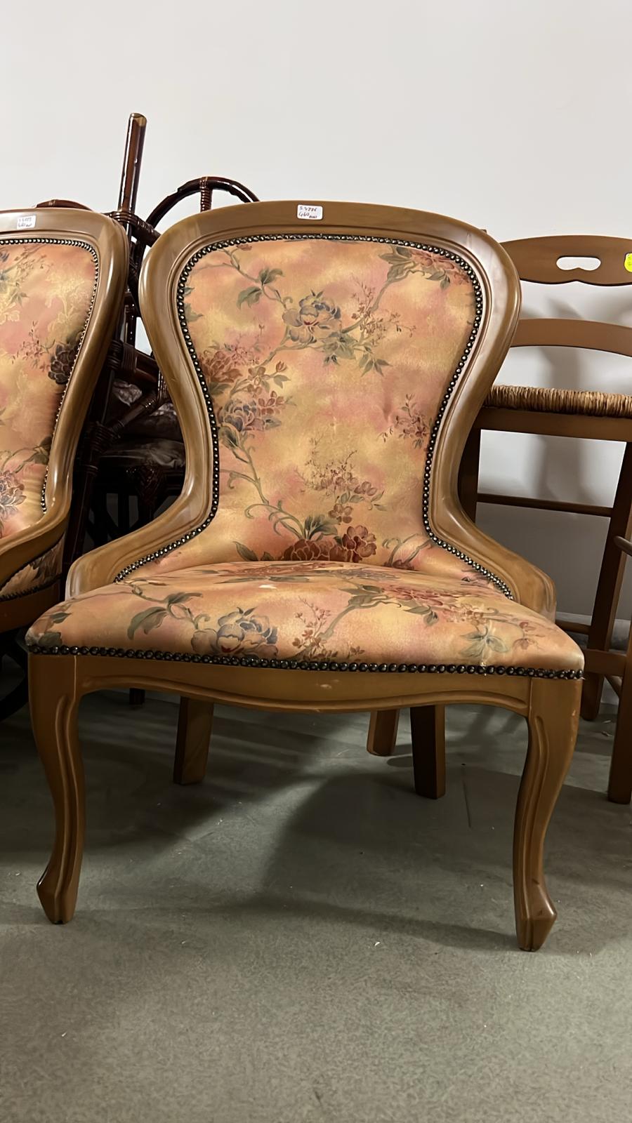 Scaun vintage cu tapițerie florală sh de calitate italiană S 4773 - imagine 4