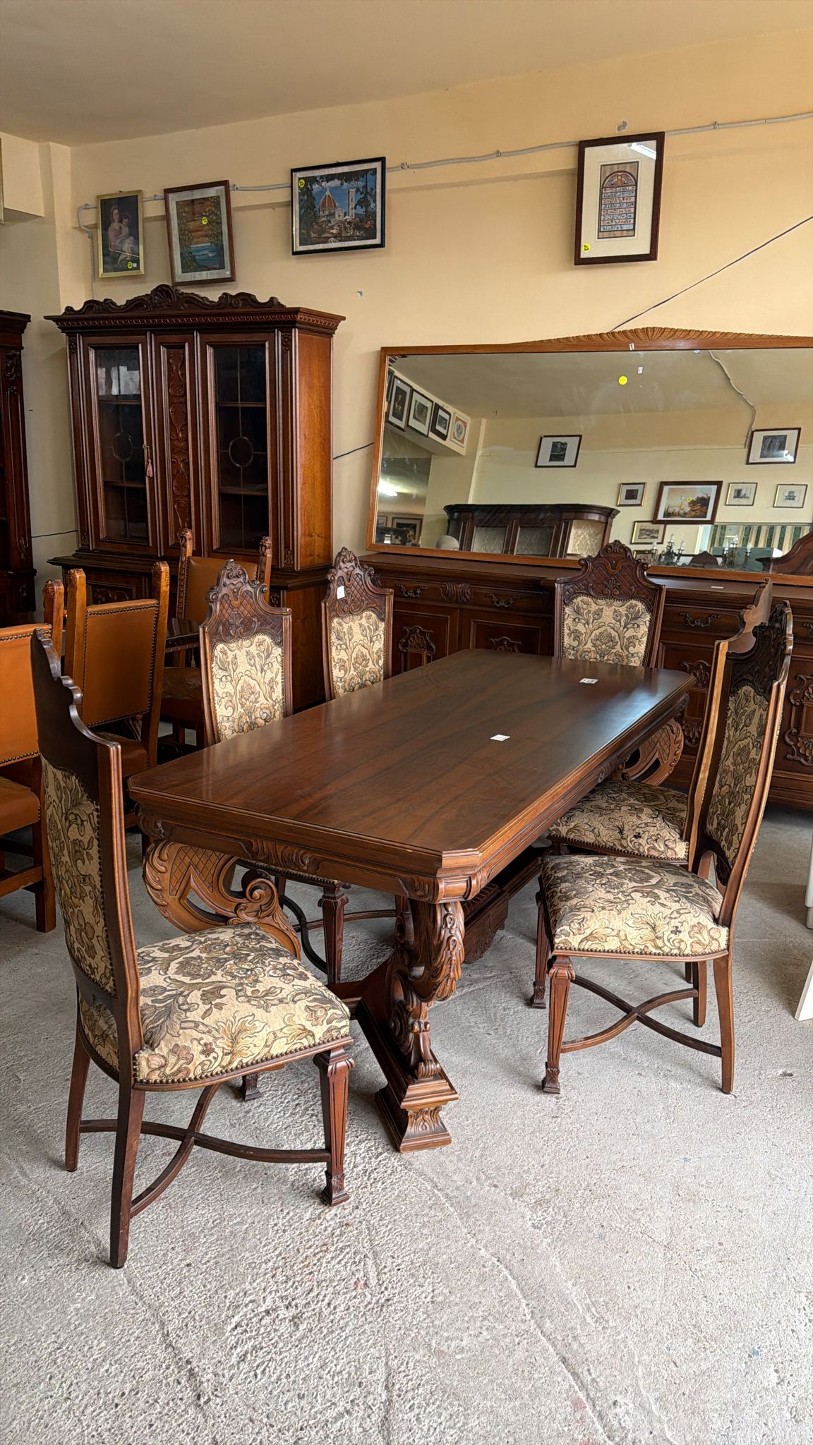 Set masă dining din lemn masiv cu 6 scaune – S 4981