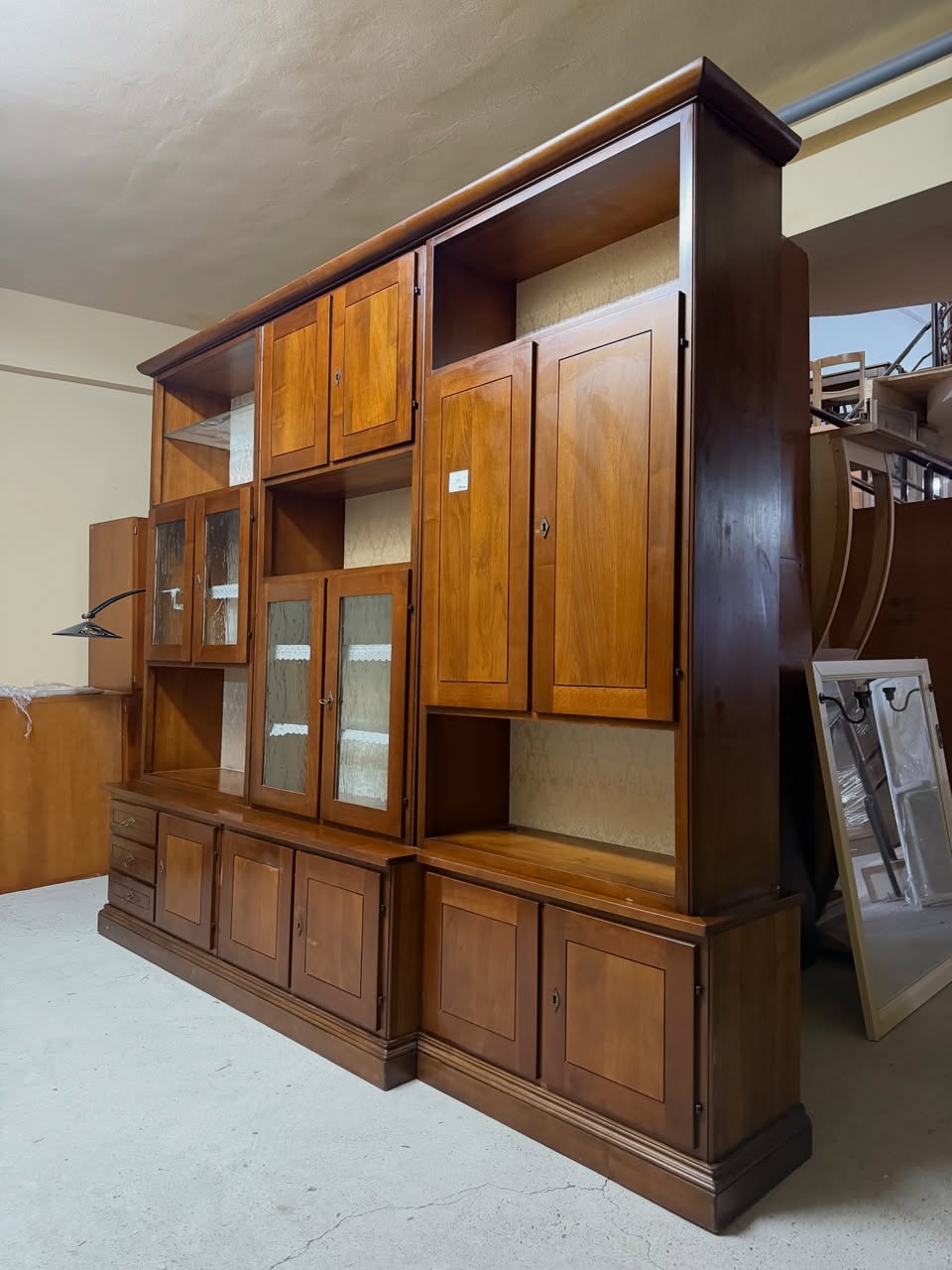 Bibliotecă living din lemn masiv vintage sh de calitate italiana 2815/U